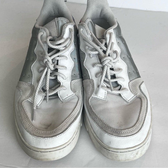 Adidas Mena Supercourt White leather Scarlet Suede Mesh Discontinued Size 12 ➡️ - Picture 8 of 9
